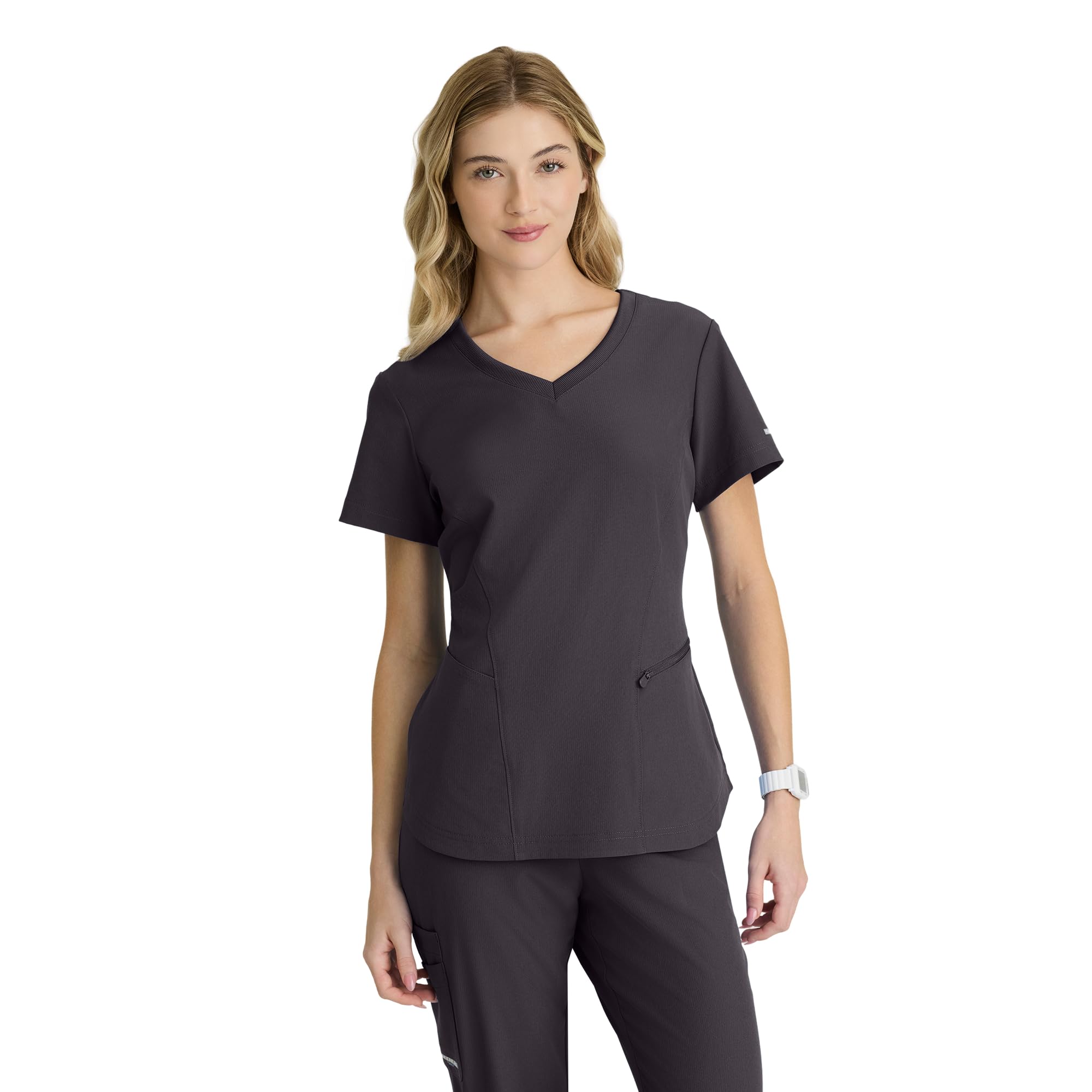 BARCO Skechers Vitality Electra Classic Fit Scrub Top for Women's 3-Pocket V-Neck Top with Moisture Wicking Fabric