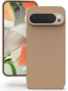 YATWIN Silicone Back Case for Google Pixel 9/9 Pro, Soft-Touch Phone Back Cover for Google Pixel 9/9 Pro-Milk Tee, Black