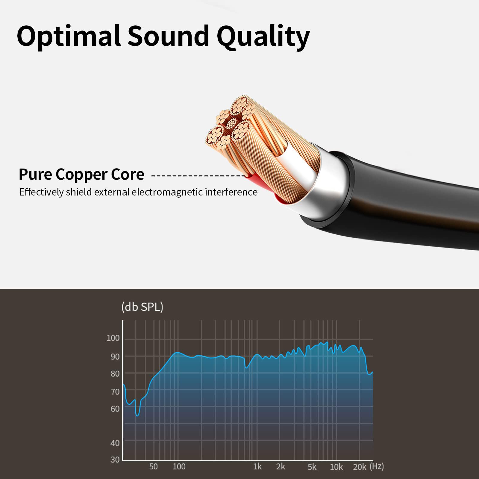 Rozgałęźnik audio, adapter słuchawkowy, rozdzielacz audio, rozdzielacz 0,3 m (podwójny 3,5 mm męski na 3,5 mm żeński), adapter słuchawkowy, 1 na 2 gniazdo do słuchawek, zestawu słuchawkowego,