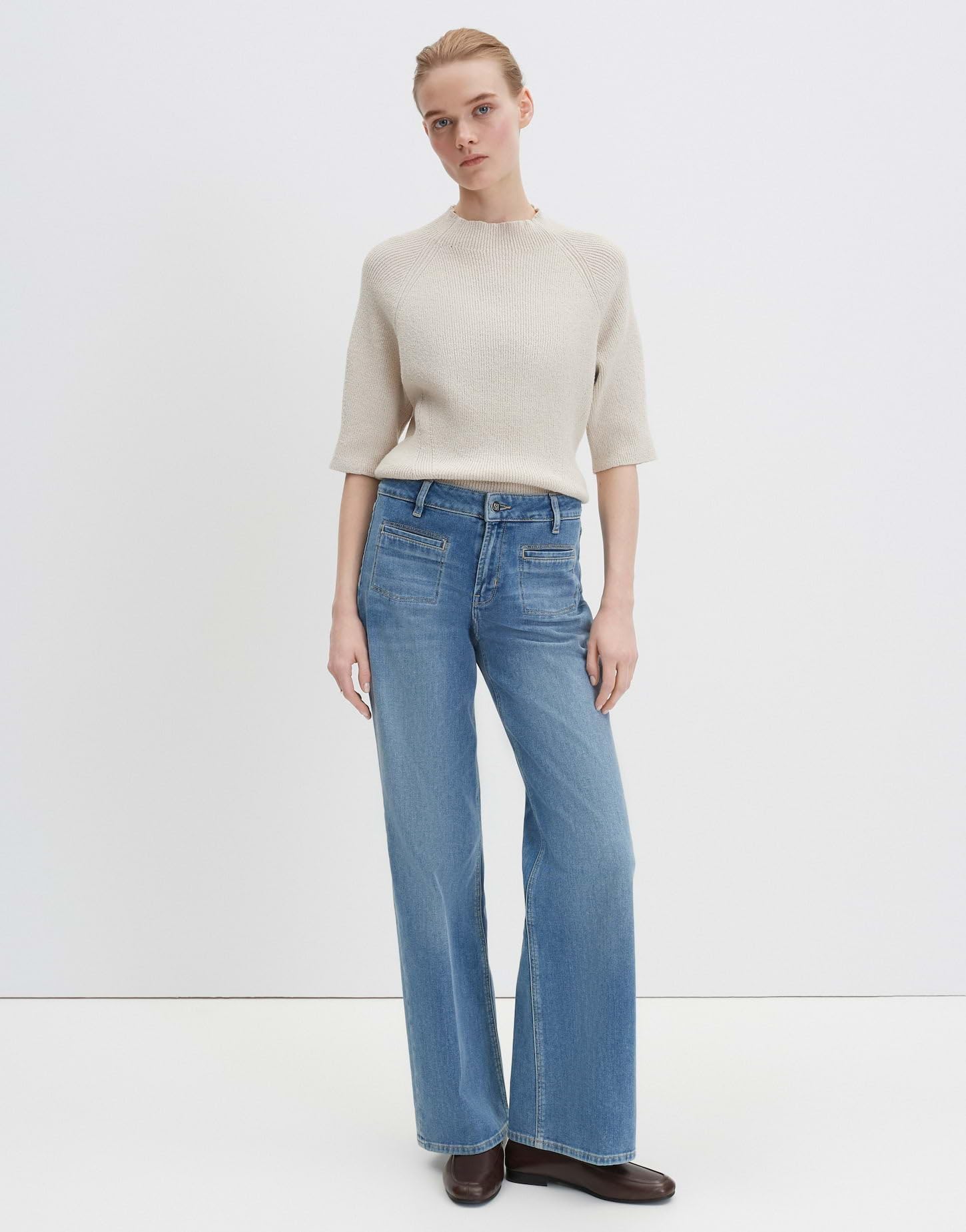 someday Damen Flared | Carie French Flared Jeans aus BCI Cotton Mix Mid Rise