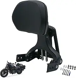 2024 Nova motocicleta Sissy Bar encosto de passageiro e bagageiro traseiro, suporte de carga de ajuste multiângulo dobrável Sissy Bar almofada de encosto apto para Honda Cfmoto Voge HaoJue ( 250