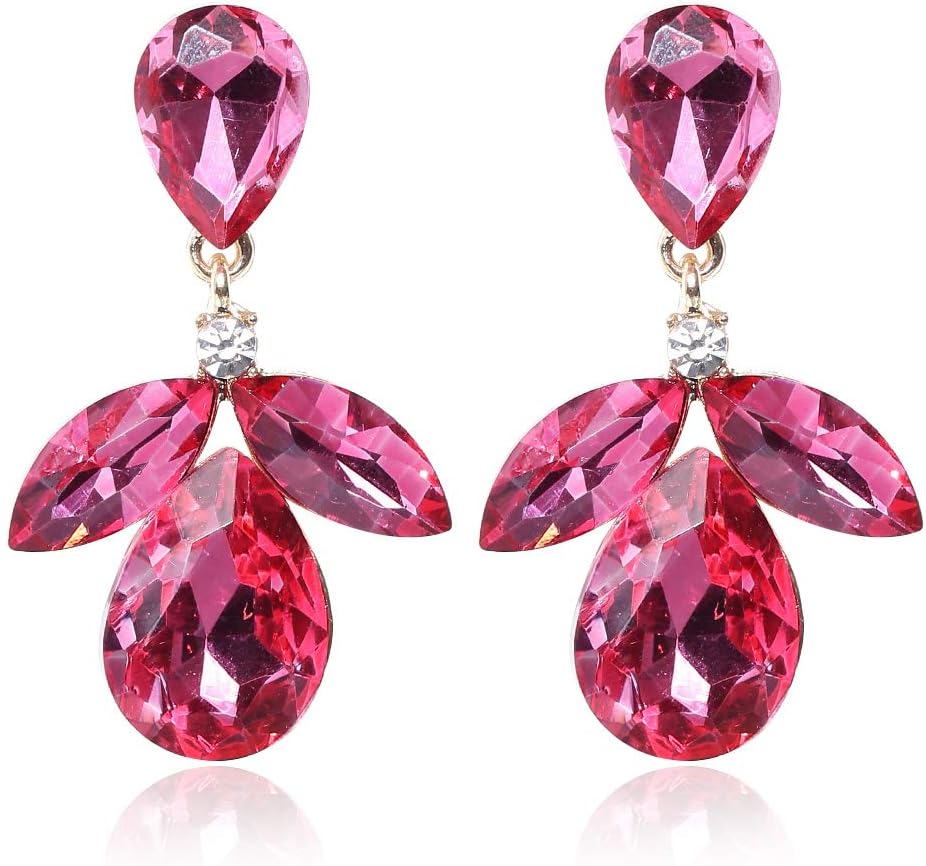 YouBellaJewellery Crystal Drop Earrings for Girls and Women