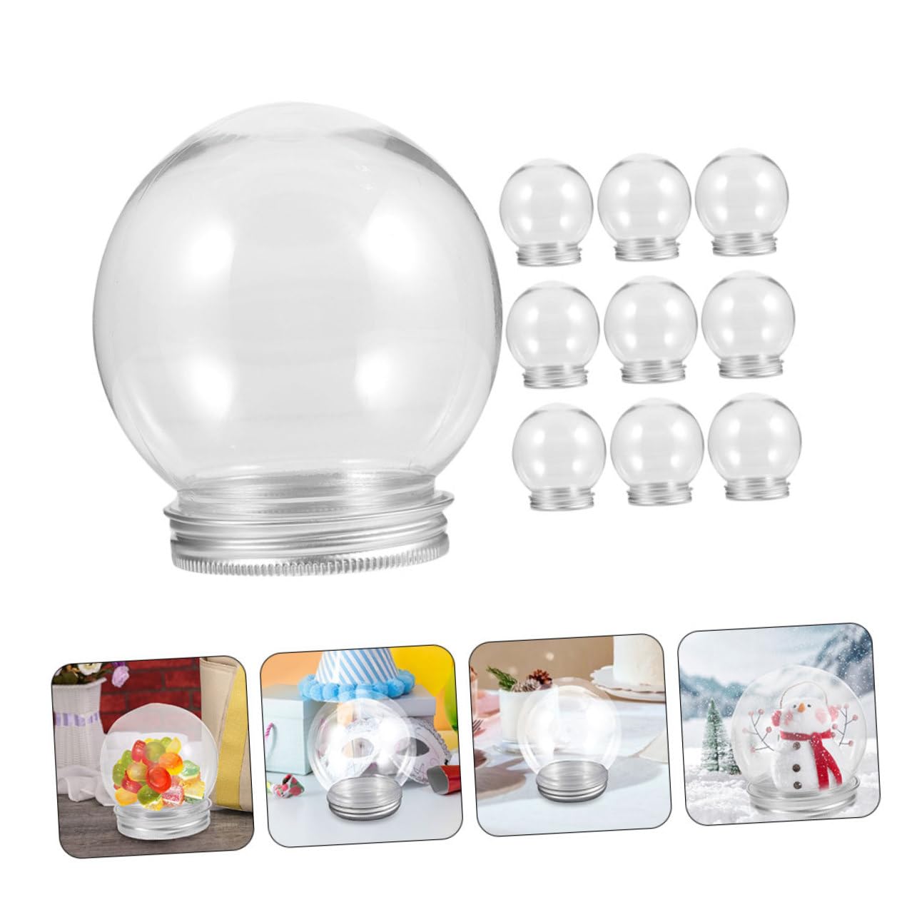 Alipis 40 Pièces Boule D'Ornement À Remplir Kit De Boule À Neige Bricolage Boules À Neige en Plastique pour Enfants Boules en Plastique Remplissables Globes d'eau Boules À Neige