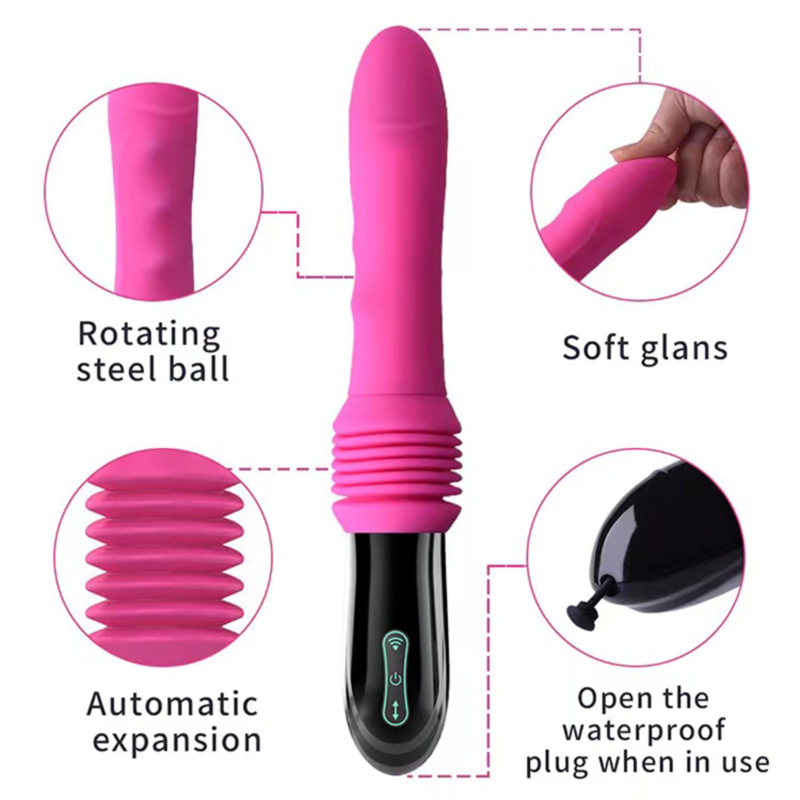 vibratore Vibratore con vibratore a spinta telecomandato, vibratore retrattile automatico a punto G con giocattolo sessuale a tazza Per Orgasmo femminile