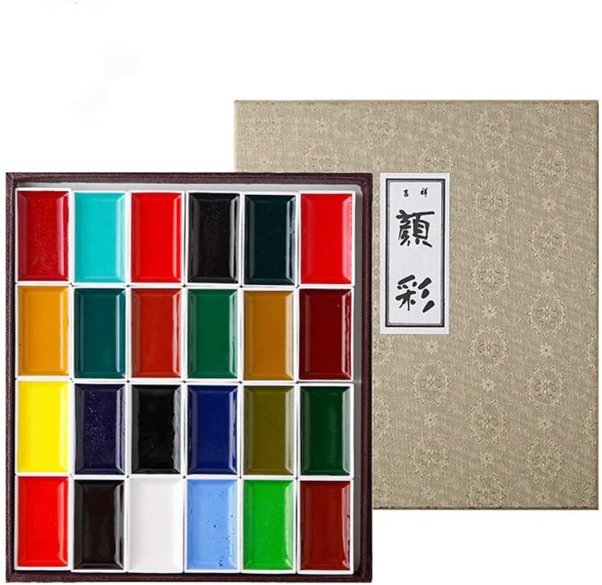 professional solid watercolor pigment 24 colors, ink painting special fine brushwork