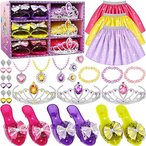 Product Image of the Princess Dress Up Toy Set - Complete Costumes, Jewelry & Accessories Gift Set for Girls Age 3-6