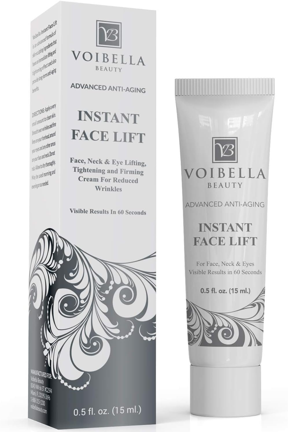 Instant Face Lift Cream - Best Eye, Neck, Face Tightening, Lifting & Firming Serum To Smooth Appearance, Hide Loose Sagging Skin, Puffiness, Fine Lines & Wrinkles Within Mins (Peptides & Stem Cells)