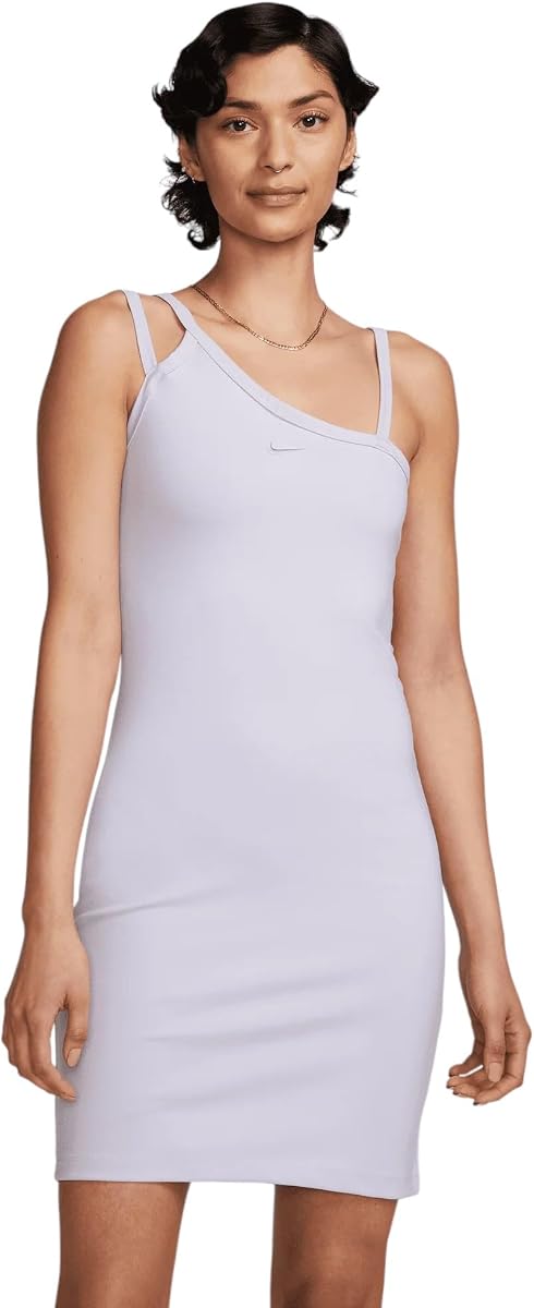 Nike Women's Dri-FIT Asymmetrical Tank Dress (US, Alpha, Large, Regular, Regular, Oxygen Purple/Indigo Haze)