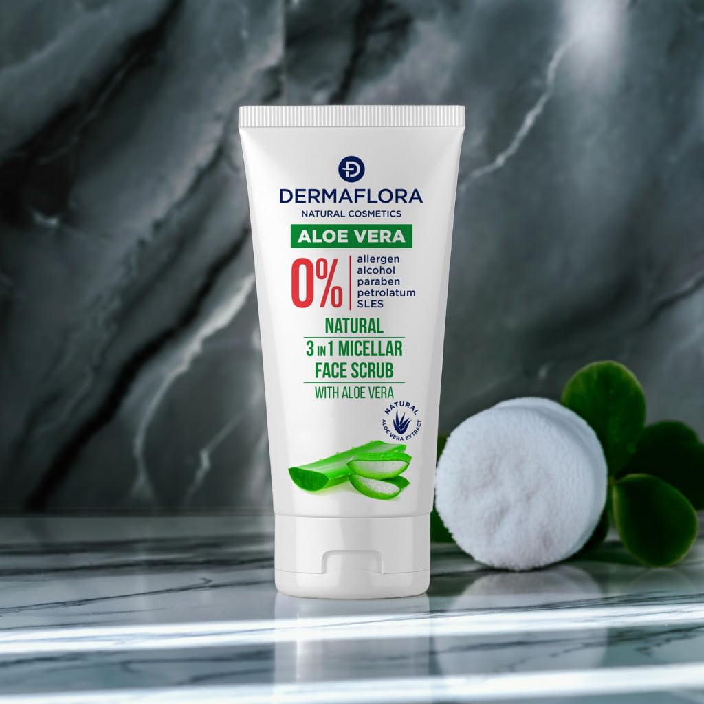 Micellar Face Scrub with Aloe Vera - 3-in-1 Face Cleanser, Exfoliator & Makeup Remover, 100 ml (Pack of 1) - Image 4
