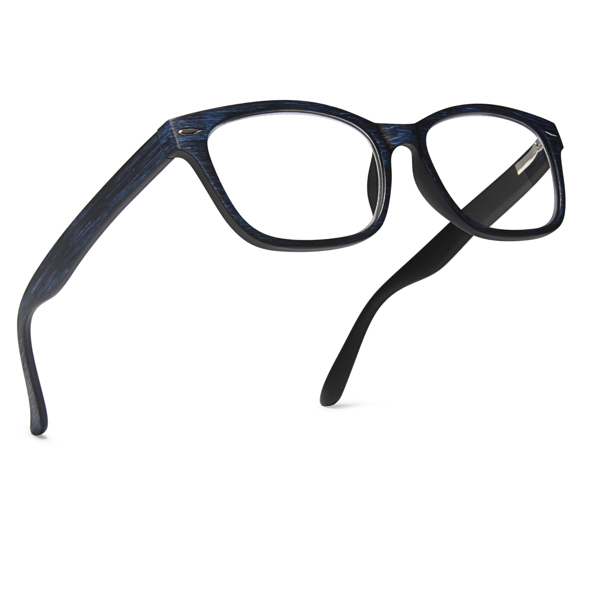 2Seelife Unisex Blue Wood Tone Tr-90 Reading Glasses For Men – Medium-Wide Fit, Durable & Sturdy Frame, Spring Hinges, Premium Readers, +1.50