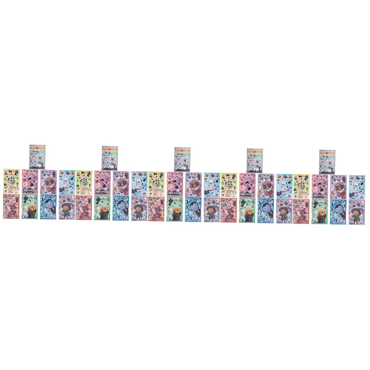 Autocollants d'Halloween en PVC réutilisables IMIKEYA pour fenêtre - Lot de 5 stickers
