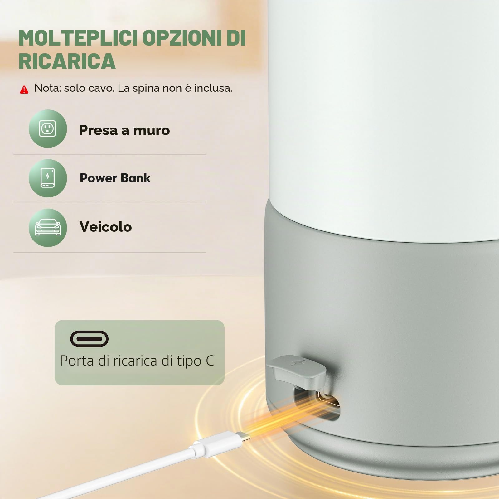 Scaldabiberon portatile per bambini, riscaldamento rapido del latte materno e dell'acqua, temperatura perfetta per fino a 500 ml di latte, 24 ore di temperatura costante, riscaldamento rapido in 3