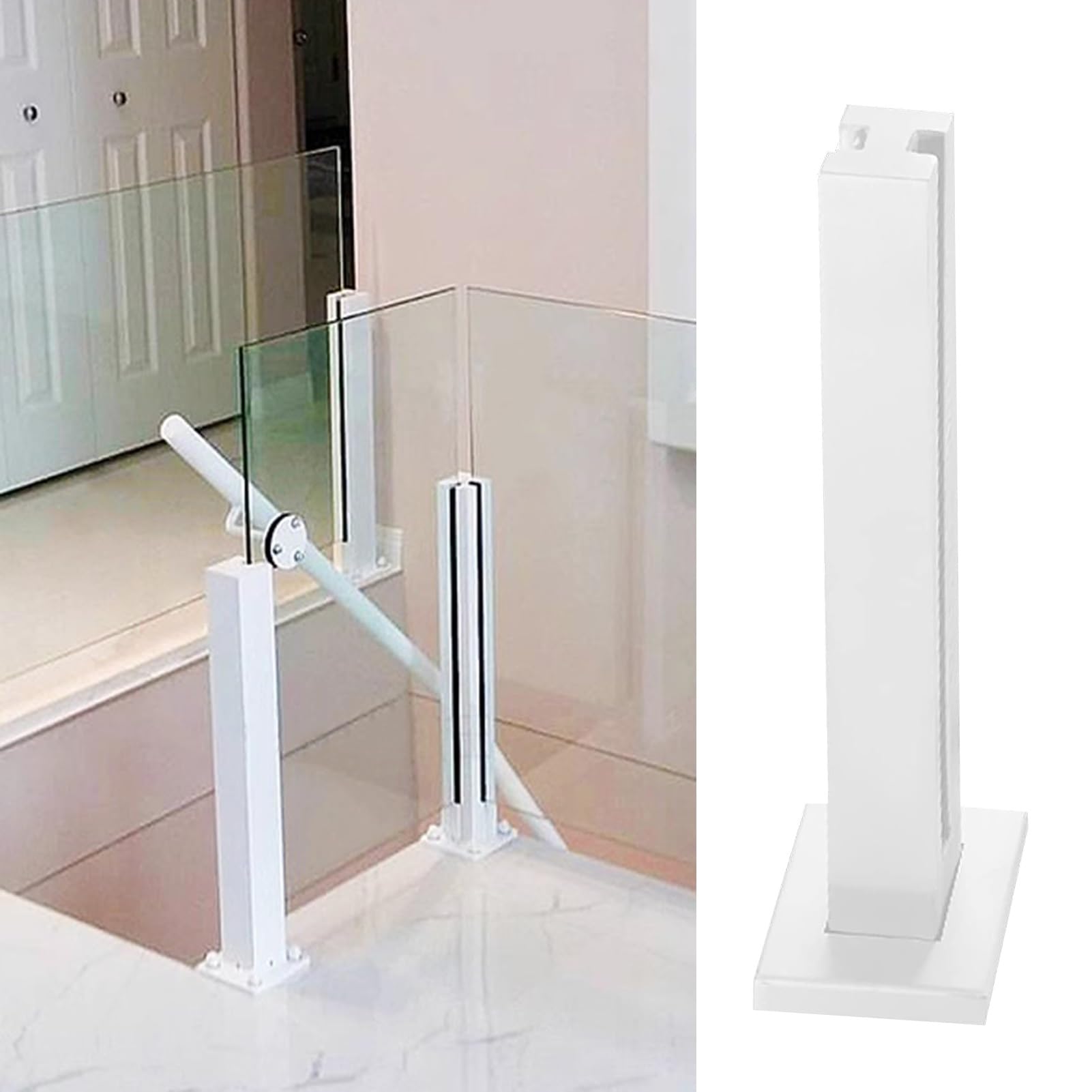 Morsetto per ringhiera in metallo per scale, balcone, patio, migliora la sicurezza e lo stile della tua casa, ideale per soluzioni di recinzione in vetro