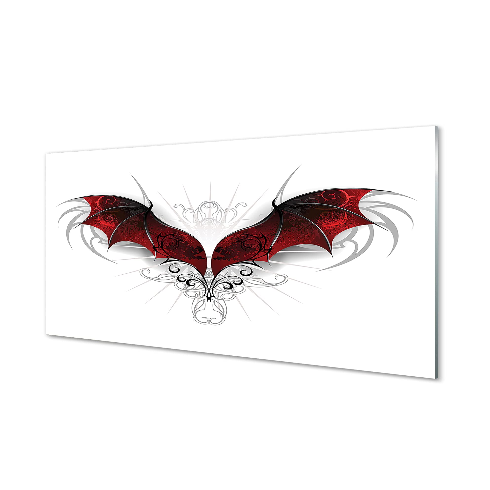 Crédence adhésive Tulup 100x50cm en verre trempé avec motif dragon noir