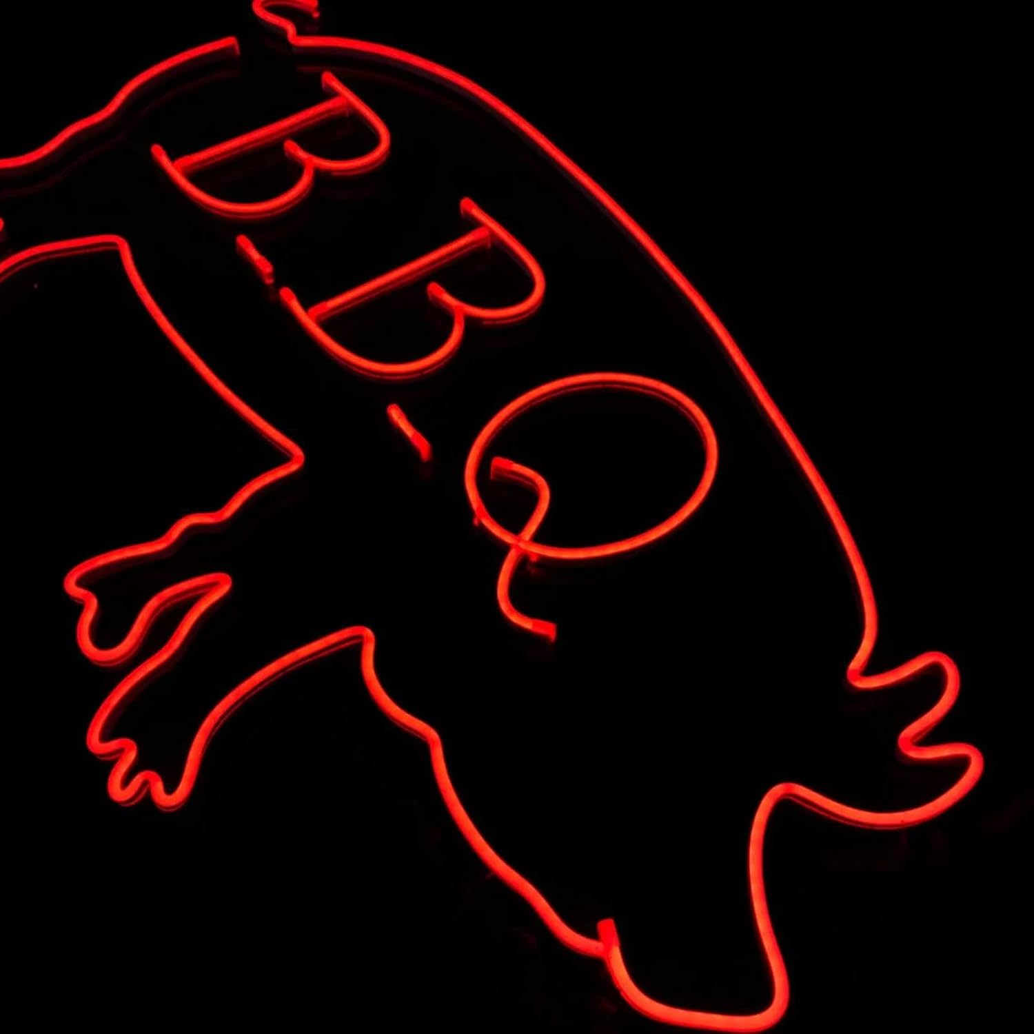 BBQ Pig Neon Sign Led BBQ Light Up Signs Custom Neon Sign Wall Decor for Restaurant Home BBQ Party Size: 20 inches