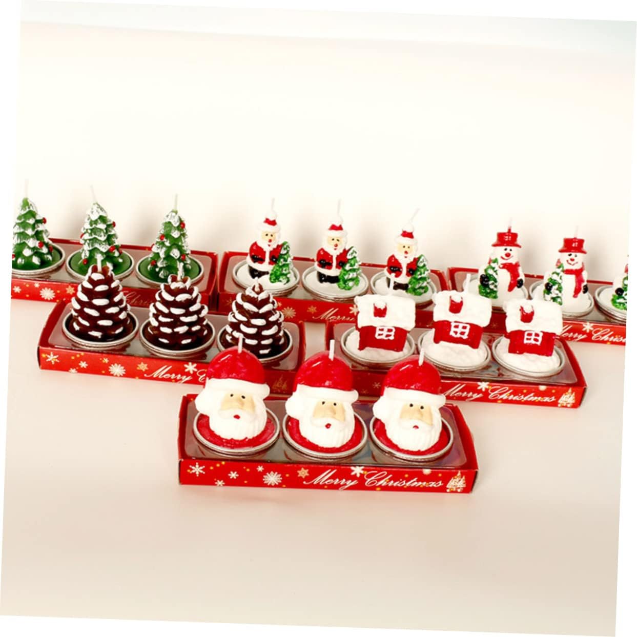 Christmas Candle Decorative Set 3 Pack Table Centerpiece Christmas Door Decorations Dinner Supplies Party Decorations