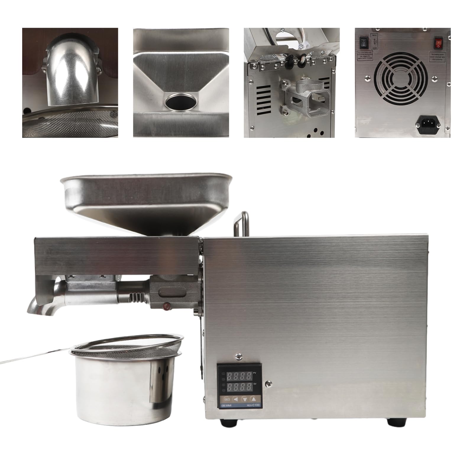 1500W Automatic Oil Press Machine Hot Cold Oil Extractor Stainless Steel Oil Presser Pressing Machine with Intelligent Oil Temperature Control