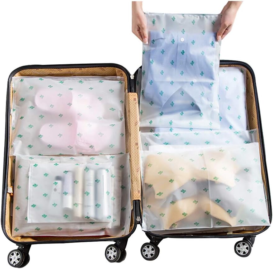 10 PCS Travel Waterproof Pouch,Transparent Frosted Plastic Zip-lock Seal Storage Bags for Clothes (Number 3)