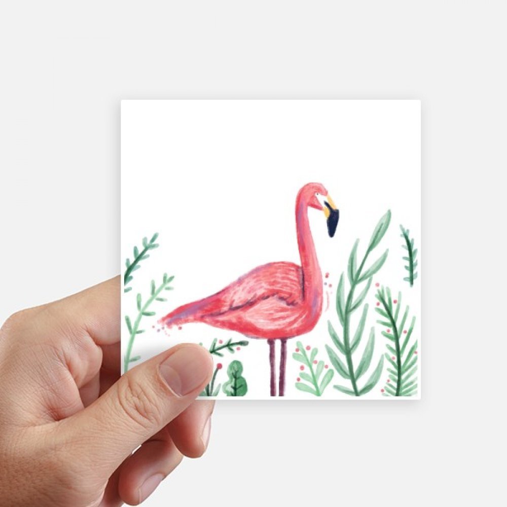 Autocollant carré Flamingo mural et motif plante tropicale pour motobike