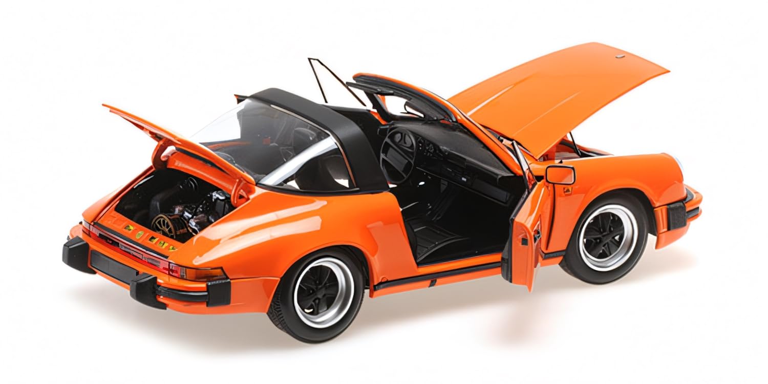 Minichamps 100063064 - Porsch. 911 Carrer. 3.2 Targa Orange with Openings 1983 - maßstab 1/18 - Modellauto