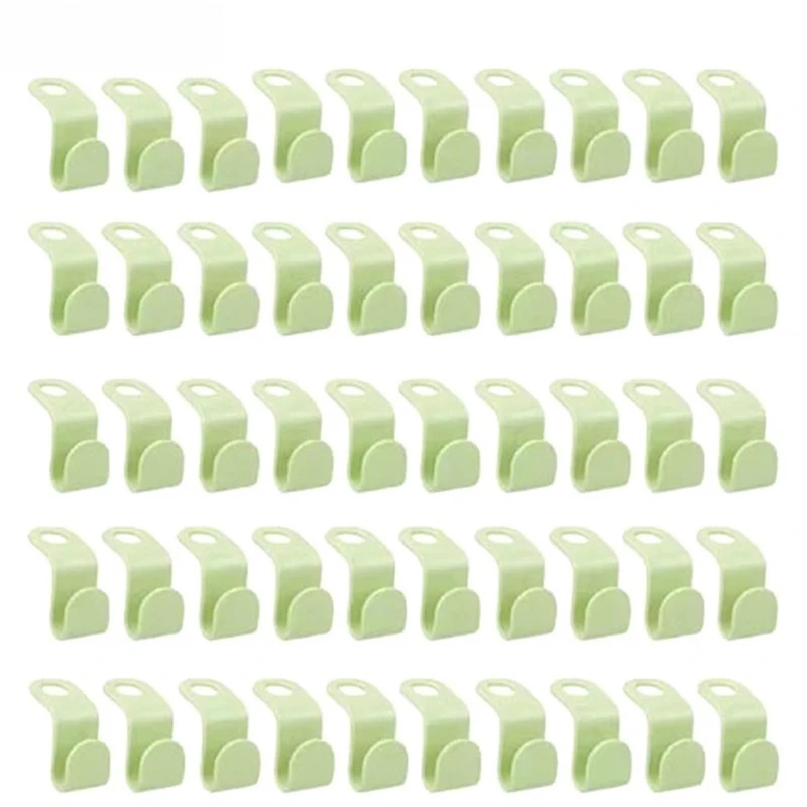 Hangers for Clothes Space Savers 200pcs Cascading Hanger Plastic Extender Clips Wardrobe Coat Organizer(Green)