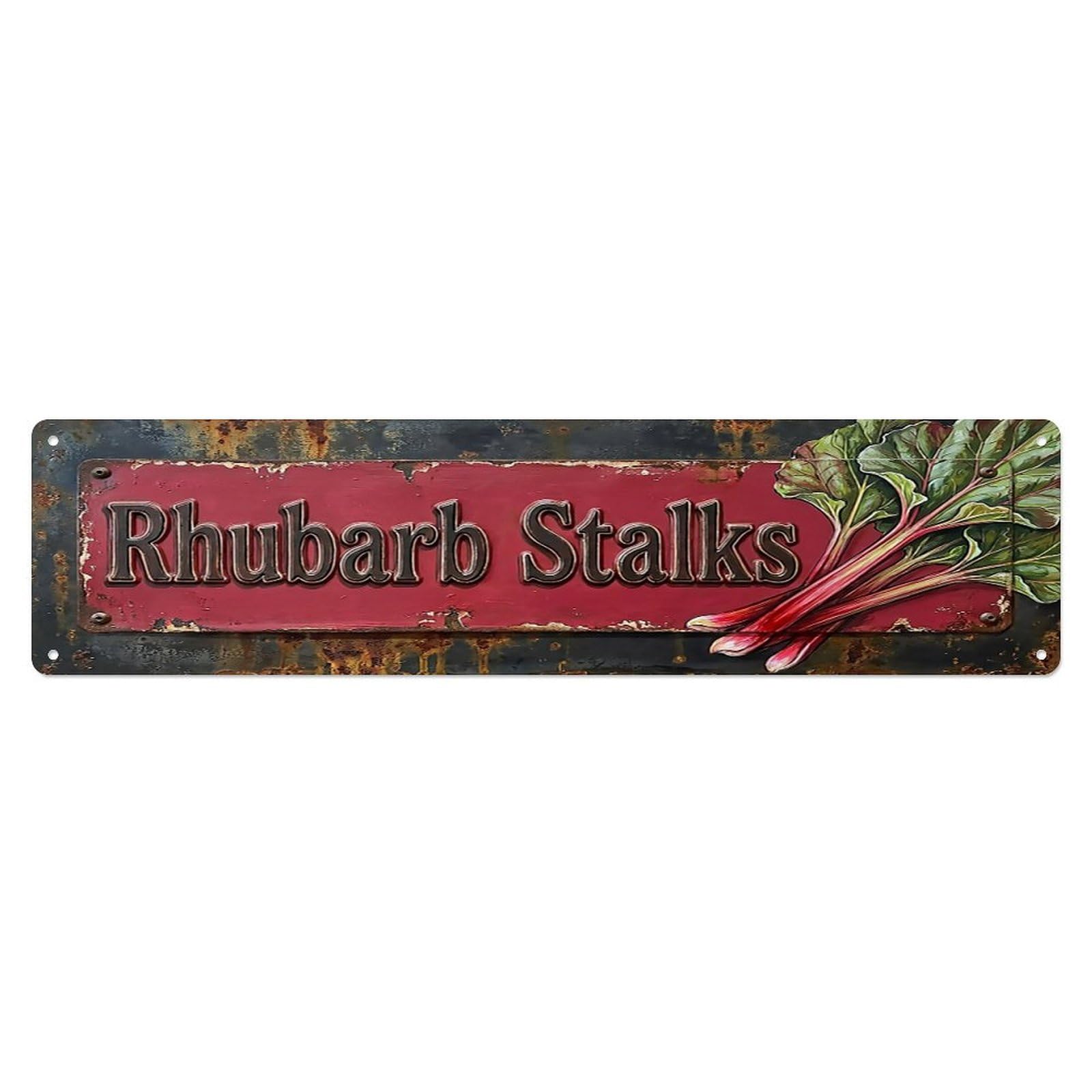 Vintage Rhubarb Stalks Tart Farmhouse 1 Metal Tin Sign