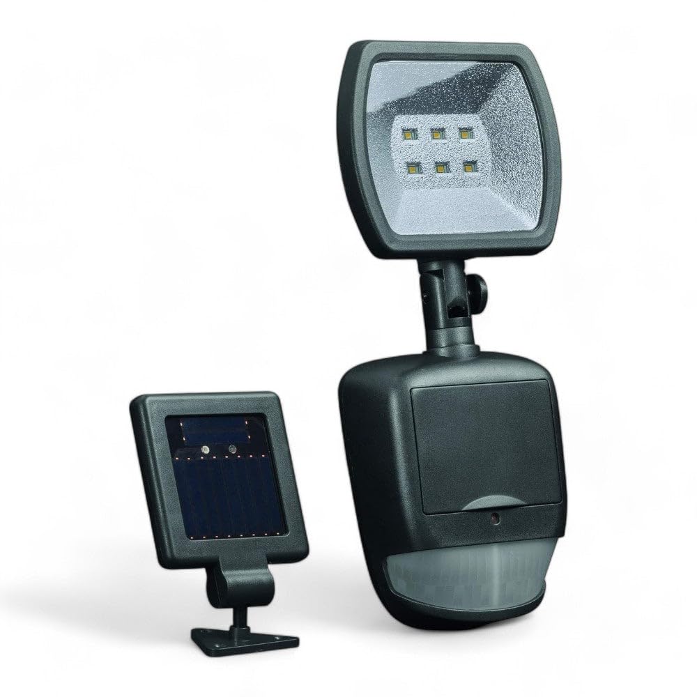 Faretto led regolabile con sensore di movimento e pannello solare 120 lumen