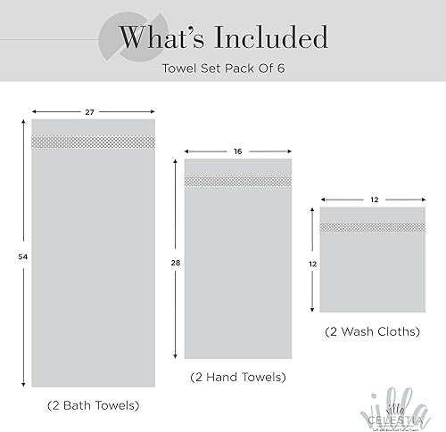 Miniatura 5 de Juego de 6 toallas de baño 100% algodón peinado, 2 toallas de baño, 2 toallas de mano, 2 paños de lavado, sostenibles, suaves, altamente