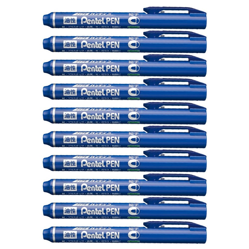 Amazon | ぺんてる 油性ペン ノック式ハンディS PentelPEN 細字 青