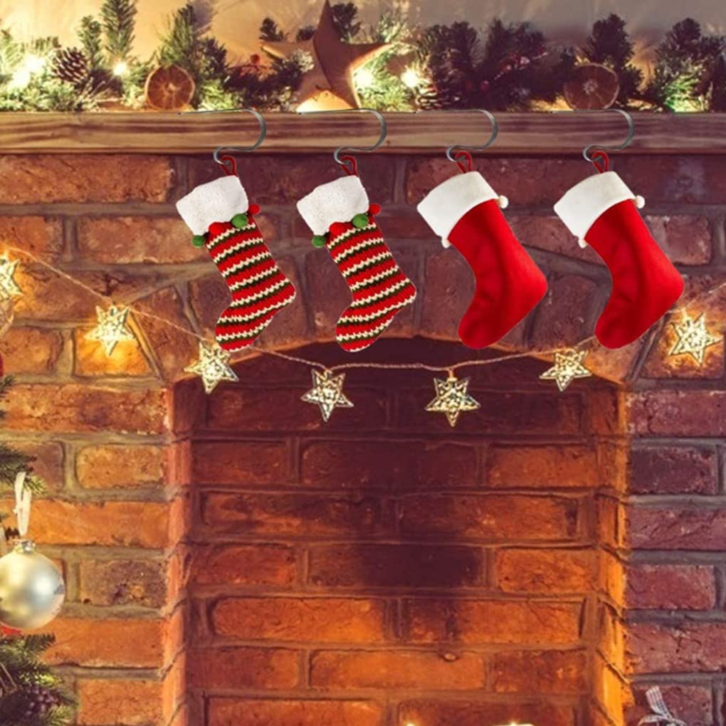 Ganci Silicone Camino Ganci Ghirlanda Natale Silicone - Set 12 Pezzi Retrattili Ganci Silicone Per Decorazioni Natale