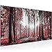 Produktbild Runa Art Wandbild Wald Landschaft 1 Teilig 100 x 40 cm Modern Bild auf Vlies Leinwand Sonne Schlafzimmer Wohnzimmer Rot 503812c
