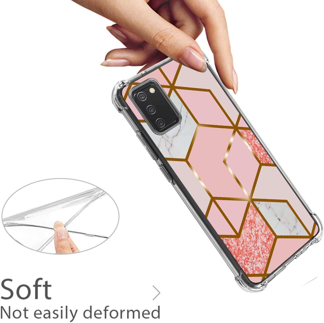Starhemei for Galaxy A02S Case (US Version), Case for Galaxy A02S, Soft TPU Shock Absorption Flexible Gasbag Protection Case Cover for Samsung Galaxy A02S (Pinkplaid)