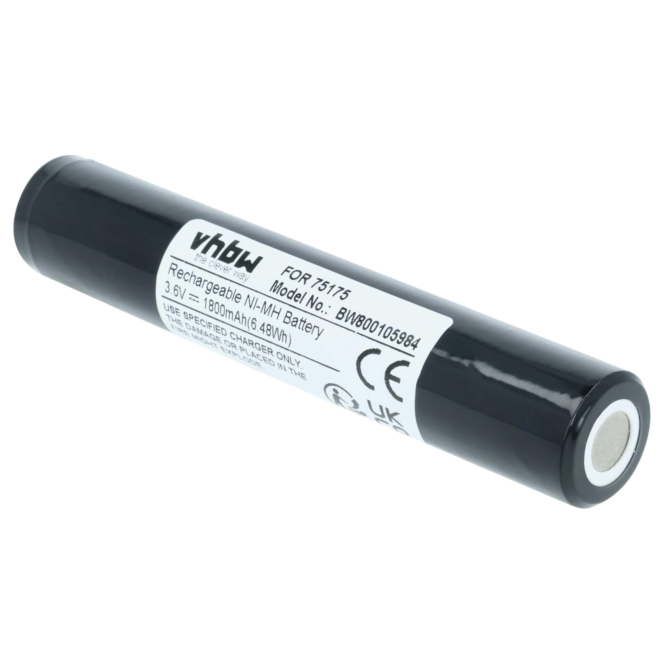 vhbw 3 x akumulator kompatybilny z Pelican Streamlight 76024, 76001, 76002, 76014, 76021, 76022 latarka czołowa (1800 mAh, 3,6 V, NiMH)