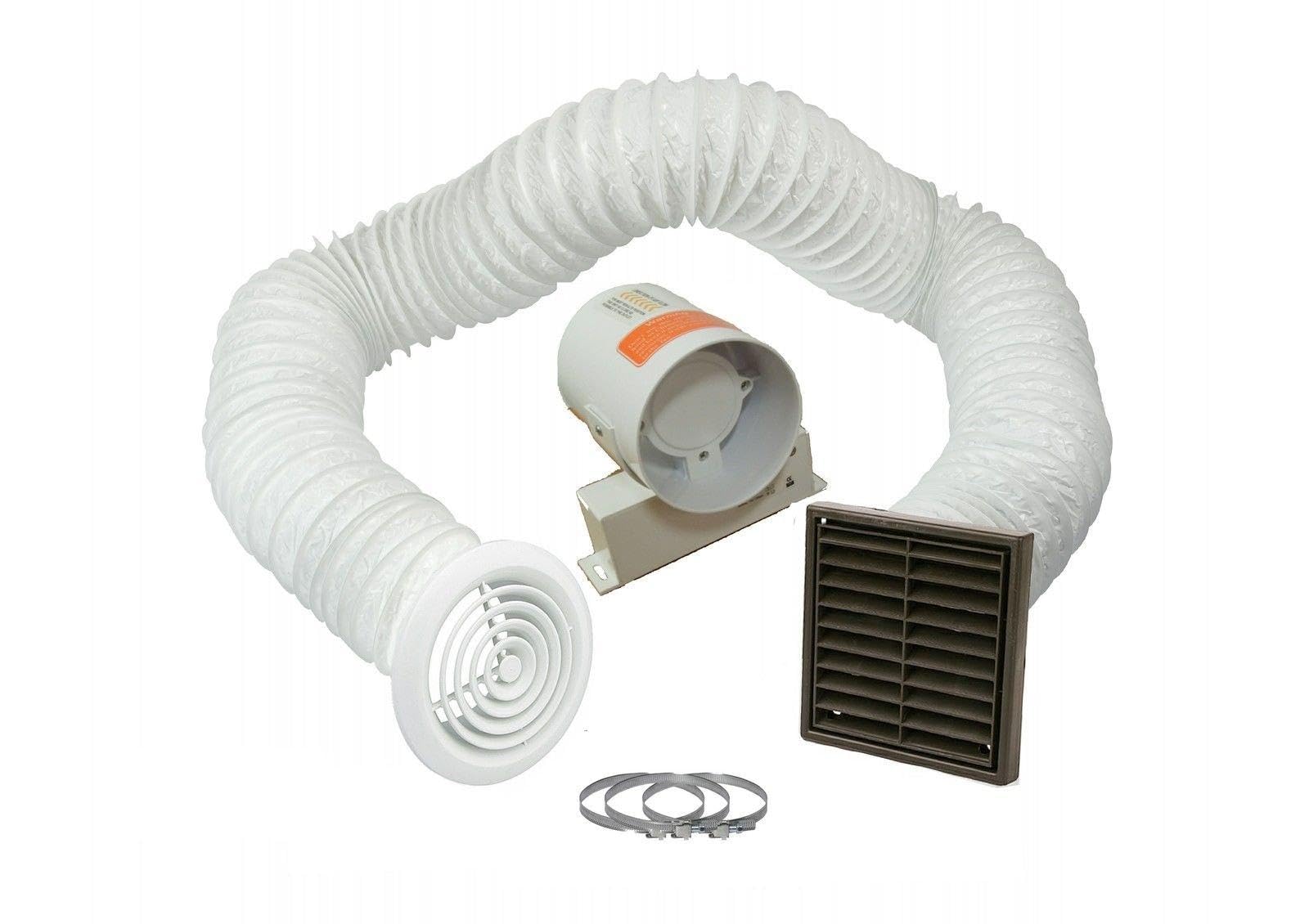 Swiftair Brown 4" Inline Extractor Fan Timer - Full Kit - Ventilation For Bathroom Shower