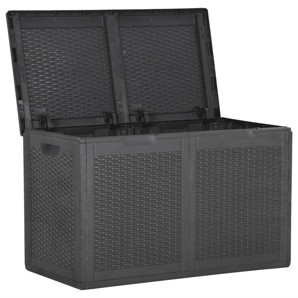 Mobili da esterno, scatole di immagazzinaggio all'aperto Scatola di immagazzinaggio del giardino 180L nero PP Rattan