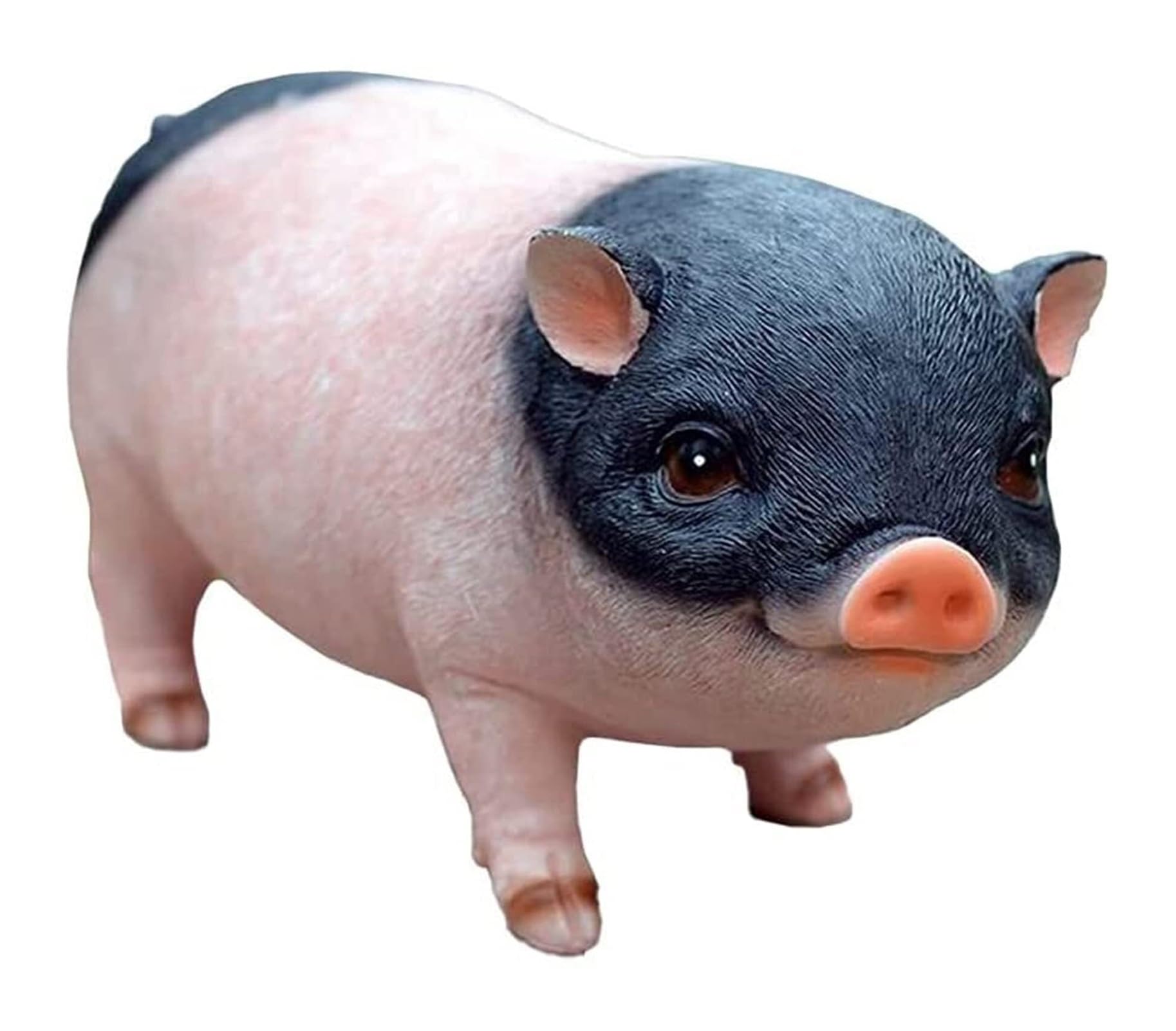 Tskiqqlq One Color Garden Decor Pigs Outdoor Statue With Black Stripes Realistic Resin Unique Garden Decor Cute Statues Gardening Gifts