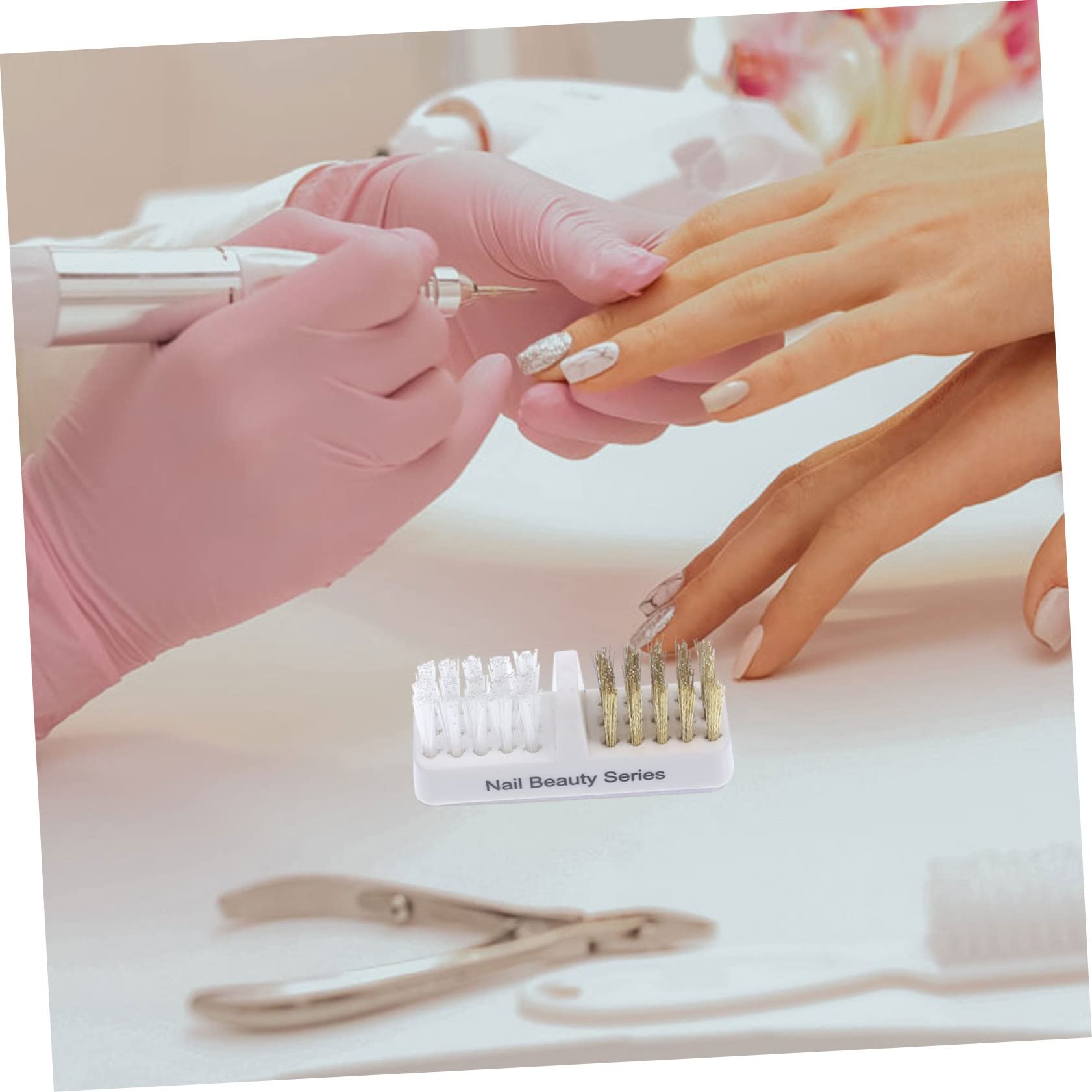 Healeved Spazzola Pulizia Punte Fresa Unghie in Rame Pennello Per Manicure Professionale E Uso Domestico Strumento Portatile Per Pulizia Nail Art 4.6X2.3X1.5 Pollici