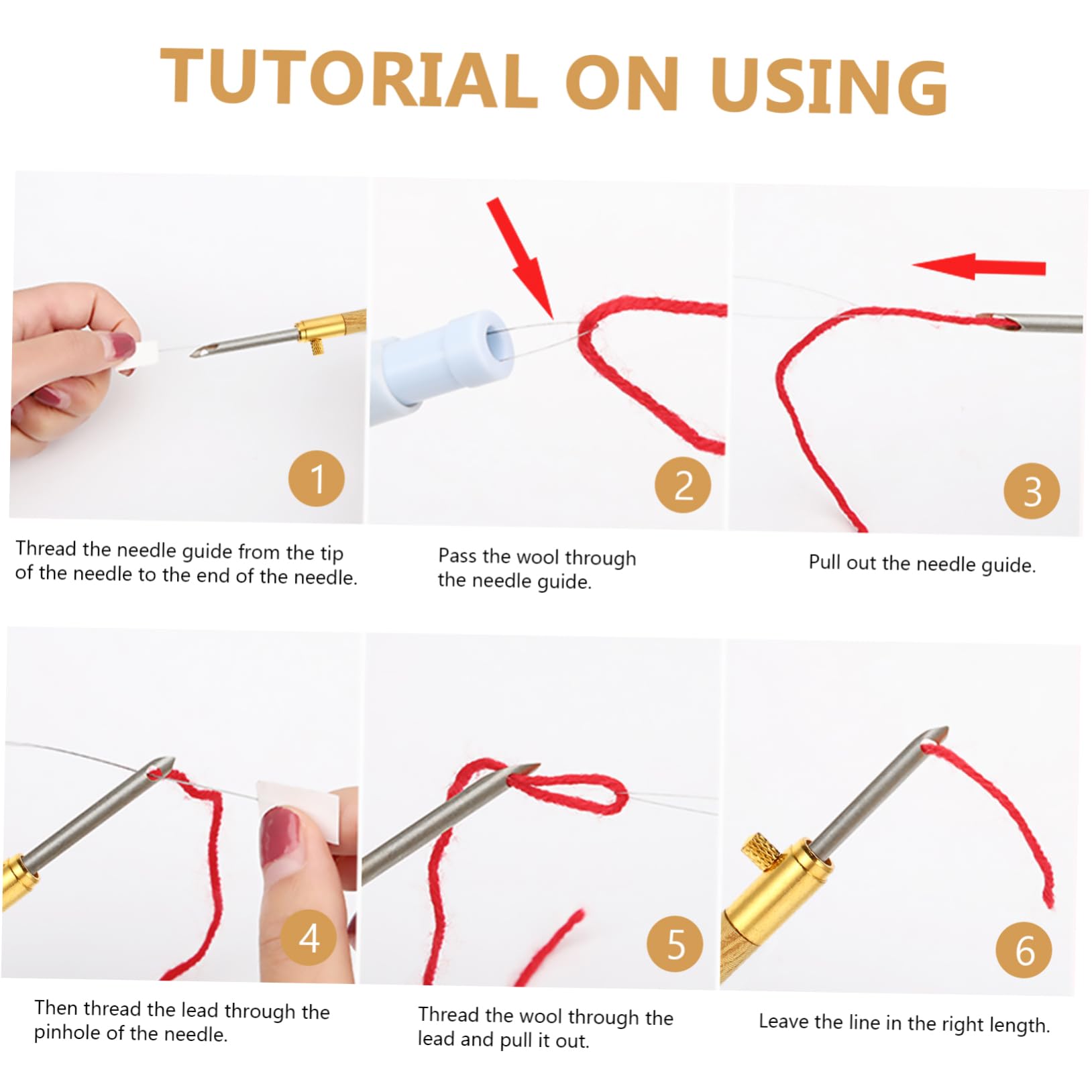 Tofficu 3juegos Agujas Para Bordado Punch Needle Mango Ergonómico Kit Completo Para Manualidades y Coser Para Adultos y Proyectos De