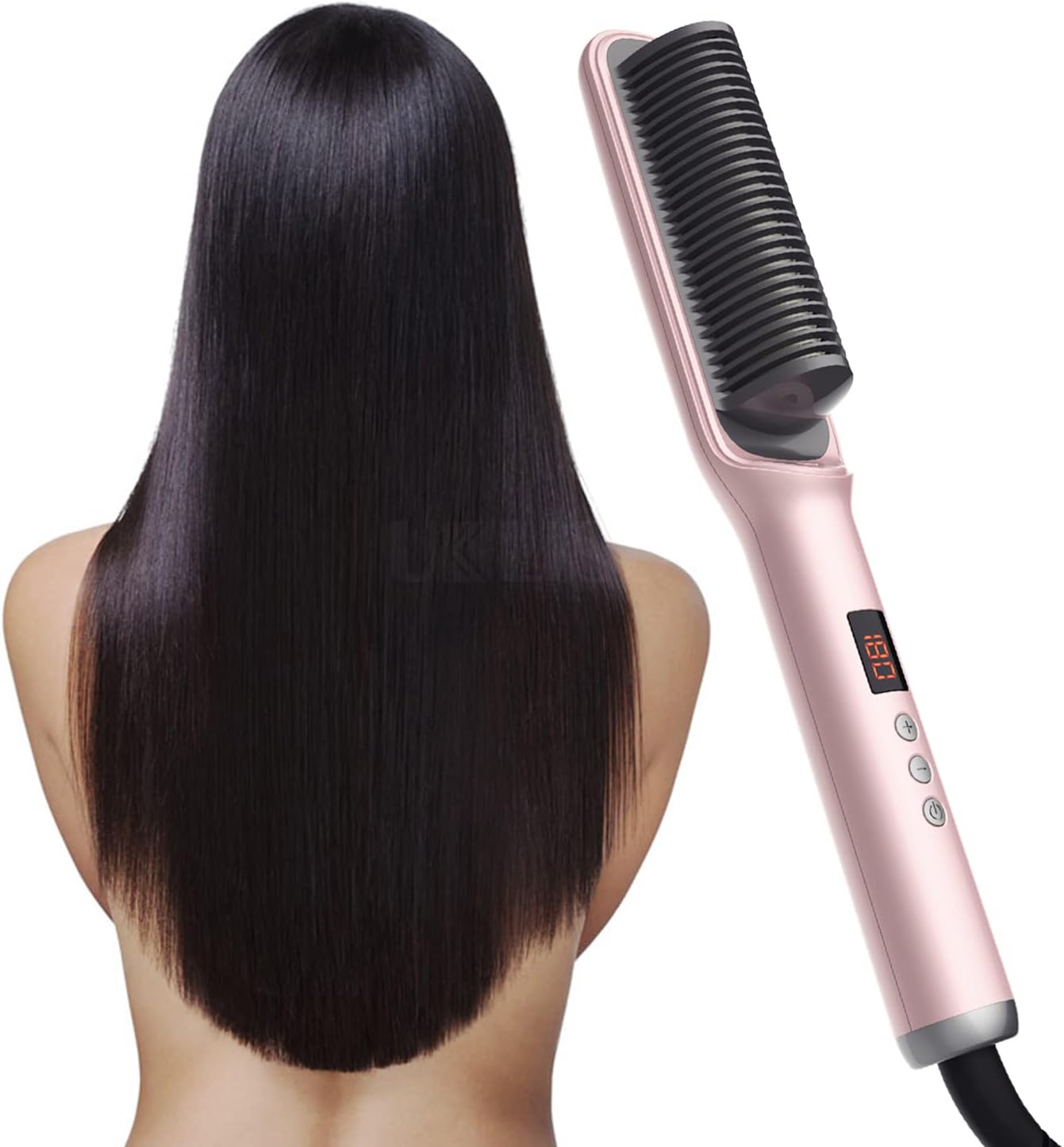 3 In 1 Hair Straightener Comb For Women&Girl,Hair Styler,Straightener Machine Brush/Ptc Heating Electric Straightener With 5 Temperature,Multicolor