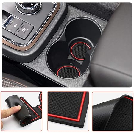 Lfotpp Seat Ateca Fr Rubber Mats Cup Holder Inner Door Mats Centre Console Non Slip Mats Door Slot Mat 11 Pieces Amazon De Automotive