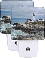 Vista 16 de Juego de 2 luces nocturnas de muñeco de nieve de Navidad, con sensor automático azul, luces nocturnas LED del atardecer al amanecer, lámpara