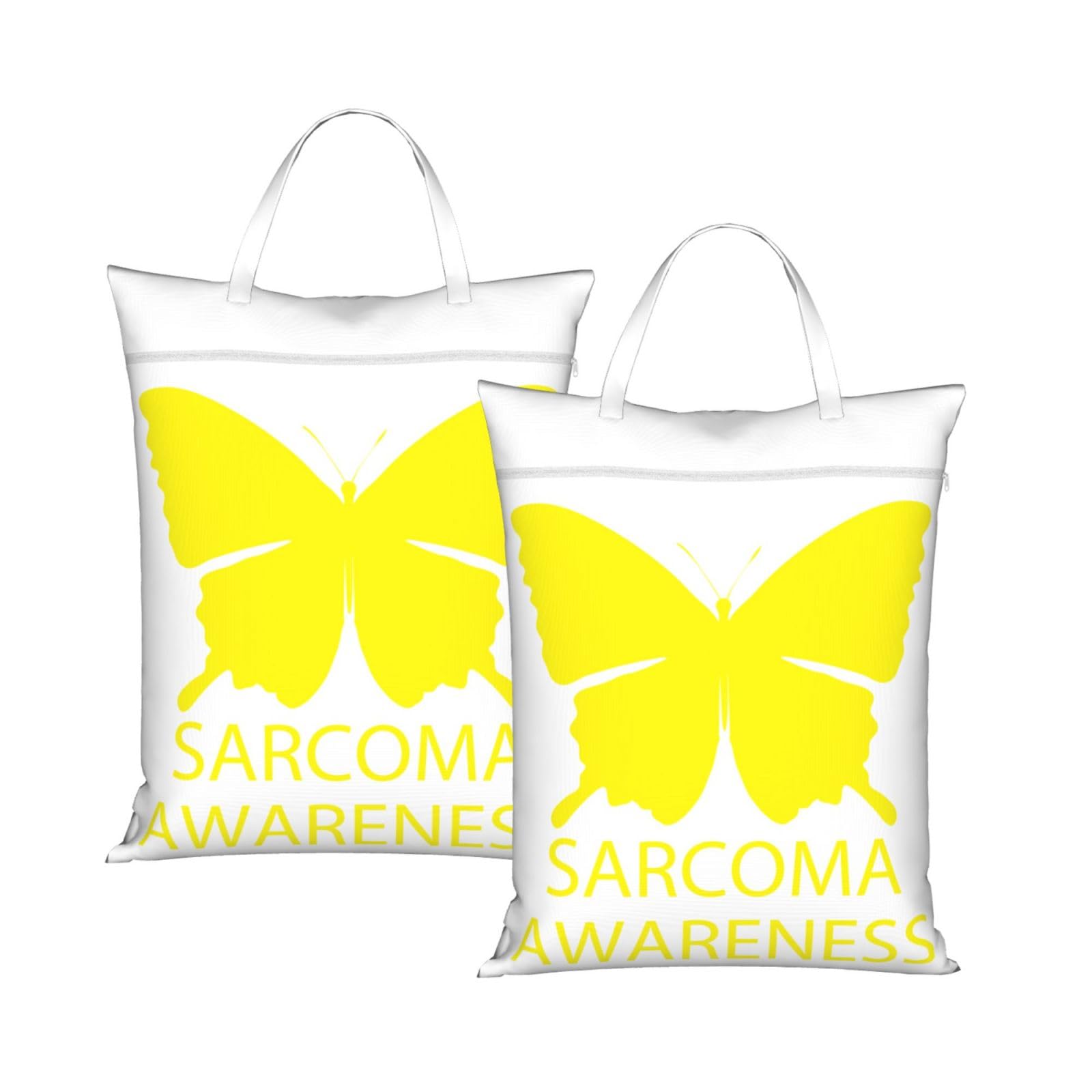 Cyanlit 2Pcs Sarcoma Awareness Month In July We Wear Yellow 2 Pcs Large Travel Laundry Bags Waterproof Wet Dry Bag For Travel,Swimming