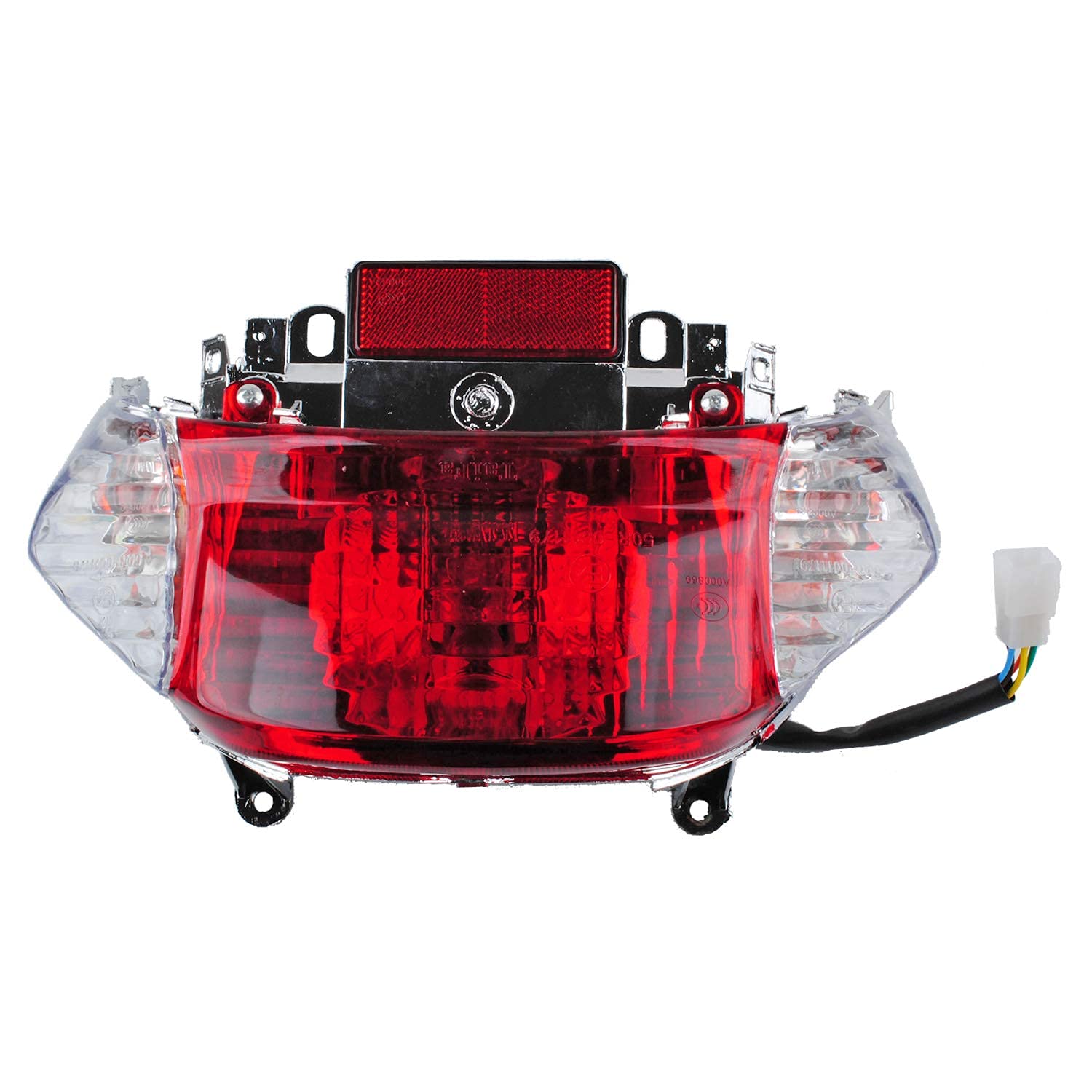 Poweka GY6 Rear Tail Light Assembly for Chinese 50cc 125cc 150cc Scooters & Mopeds, LED Taillight Brake Turn Signal Light Compatible with TaoTao,