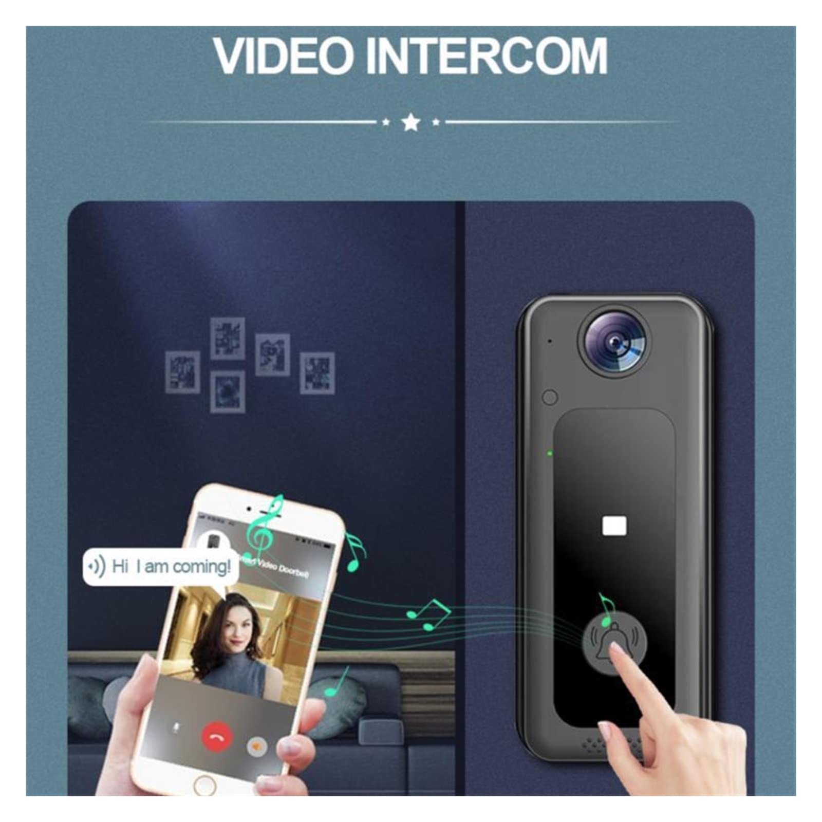 Timbre con vídeo Timbre Inalámbrico Inteligente App Control Remoto De Seguridad For El Hogar Inteligente Cámara Llamada Intercomunicador HD Video Timbre Al Aire Libre
