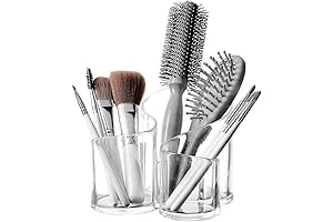 PMLAND Acrylic Makeup Brush and Cosmetic Holder Comb Organizer