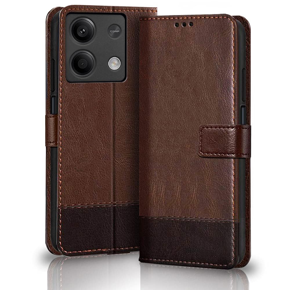 TheGiftKart Flip Back Cover Case for Mi Redmi Note 13 5G | Dual-Color Leather Finish | Inbuilt Stand & Pockets | Wallet Style Flip Back Case Cover for Redmi Note 13 5G (Faux Leather, Brown & Coffee) (B0CRD7WV5P) Amazon Price History, Amazon Price Tracker