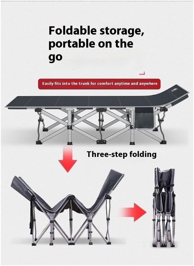 Camping Bed Portable Foldable Bed Office Single Nap Recap Chair Easy Companion Folding Bed(Small)