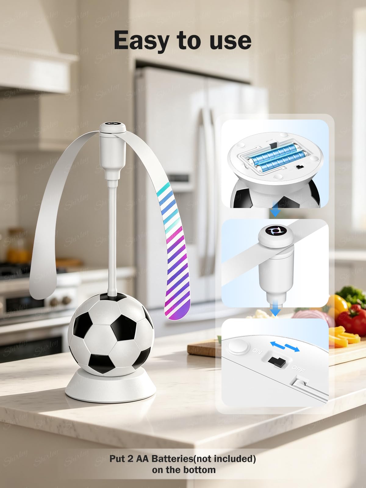 Fliegenwedler, Fliegenabwehr Tischventilator mit Haken, Soft-Stop, Tragbarer Mückenventilator& Fliegenvertreiber, Effektiver Schutz gegen Fliegen, Mücken und Wespen für Tisch,Terrasse,Restaurant,2 Stk
