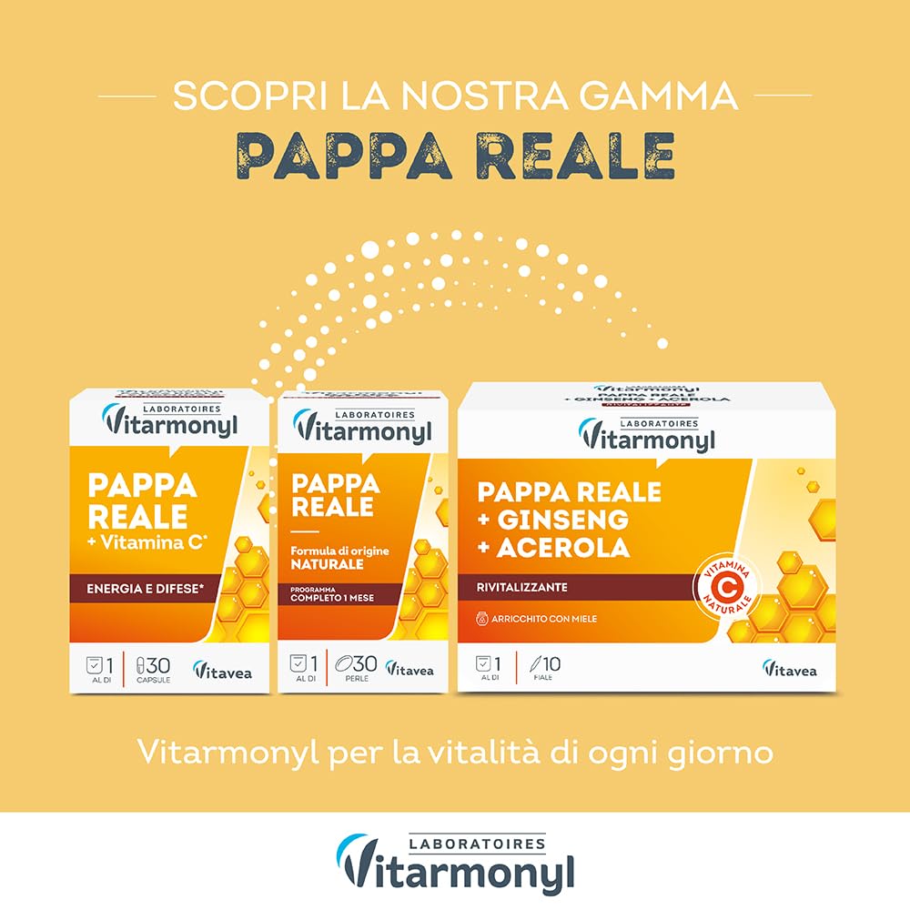 VITARMONYL PAPPA REALE GUMMIES - Con Propoli e Miele - Con Propoli e Miele - Facili da assumere - Per i Bambini +3 - Energia e Vitalità - 30 Gummies - Gusto Limone