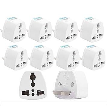 Hi-Plasst India-to-Australia Plug Converter Type-I (Pack of 10) for Australia, China,New Zealand - Cross Pins Plug Universal Input Travel Socket (10A, 250V) (10)
